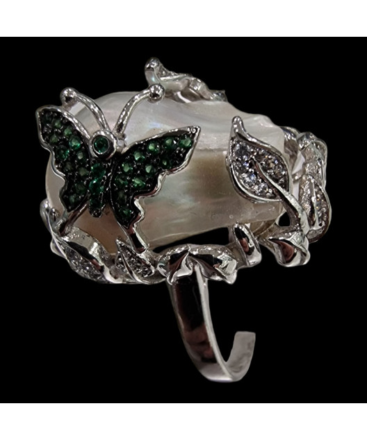 Bague Perle Argent 925 Taille 57