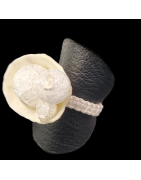 Bague Cristal de roche et coquillage Taille 51