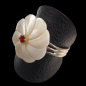 Bague Nacre Fleur Acier Taille 64+