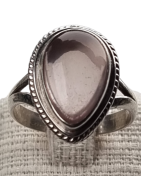 Bague Quartz rose argent 925 Taille 56