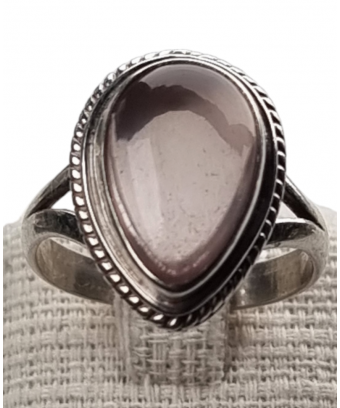Bague Quartz rose argent 925 Taille 56