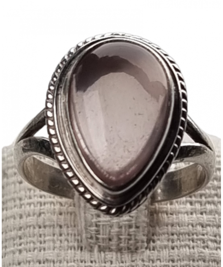 Bague Quartz rose argent 925 Taille 56