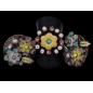 Bague Bakélite & Zirconium Fleur Taille 54+