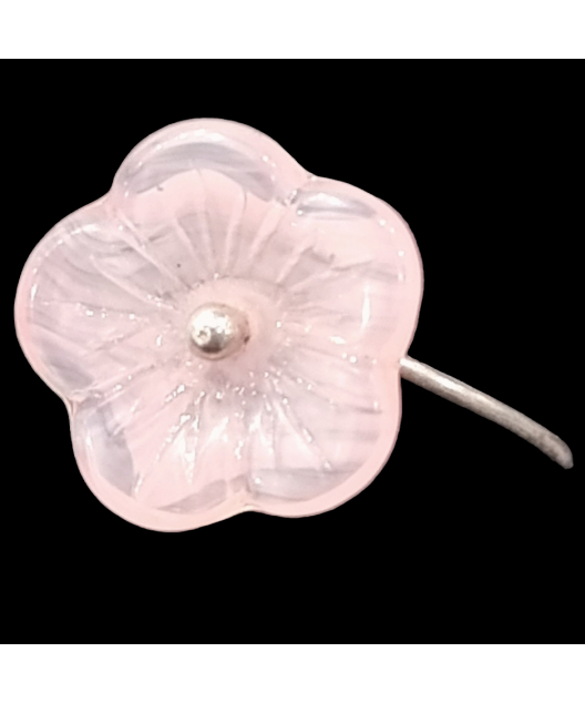 Bague Bakélite Fantaisie Fleur rose Laiton