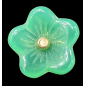 Bague Bakélite Fantaisie Fleur vert Laiton Taille 53
