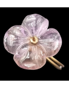 Bague Bakélite Fantaisie Fleur violette