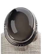 Bague Pierre de lune noire argent 925 Taille 56