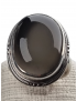 Bague Pierre de lune noire argent 925 Taille 56