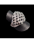 Bague Saphir noir & Zirconium Métal rhodié Taille 54