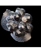 Bague Bakélite Métal rhodié Taille 53