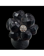 Bague Bakélite Métal rhodié Taille 53
