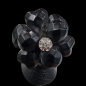 Bague Bakélite Métal rhodié Taille 53