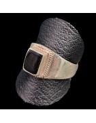 Bague Onyx Noir Argent 925 Taille 68