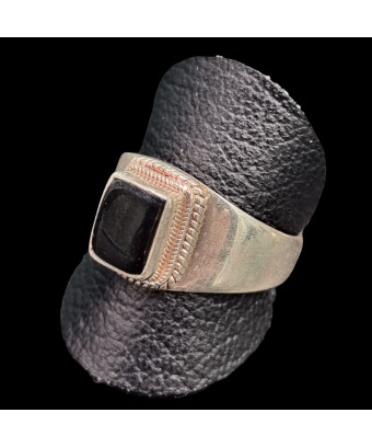Bague Onyx Noir Argent 925 Taille 68