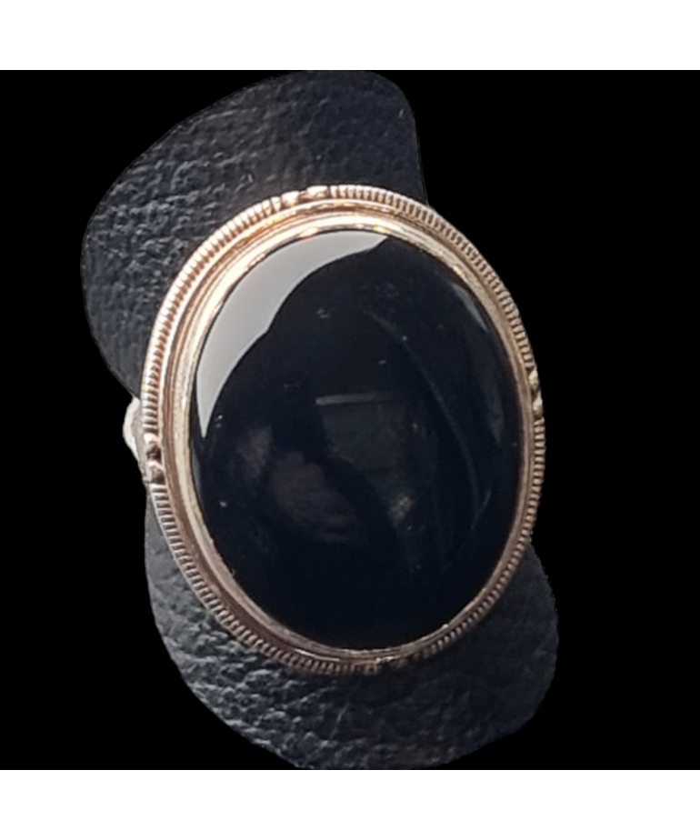 Bague Onyx Noir Argent 925 Taille 55
