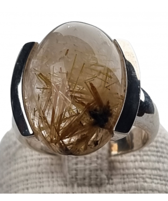 Bague Quartz rutile argent 925 Taille 53