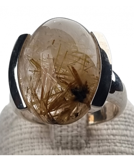 Bague Quartz rutile argent 925 Taille 53