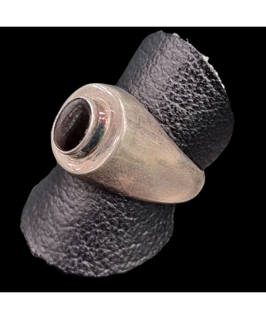 Bague Saphir noir Black Star Argent 925 Taille 58 (s)