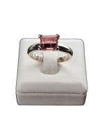 Bague Tourmaline rose argent 925 Taille 53