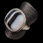 Bague Onyx noir & blanche Métal rhodié Taille 55