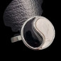 Bague Onyx noir & Howlite Yin Yang Métal rhodié Taille 55
