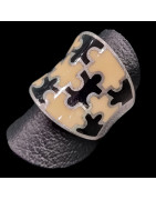 Bague Onyx & Email Argent 925 Taille 52