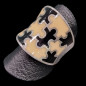 Bague Onyx & Email Argent 925 Taille 52