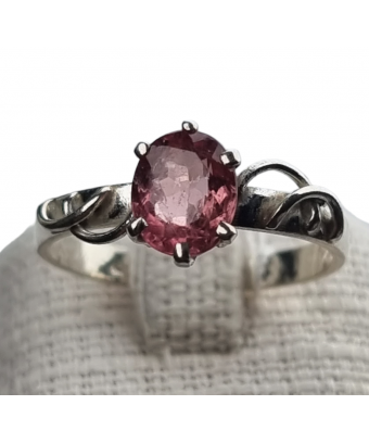 Bague Tourmaline rose argent 925 Taille 57