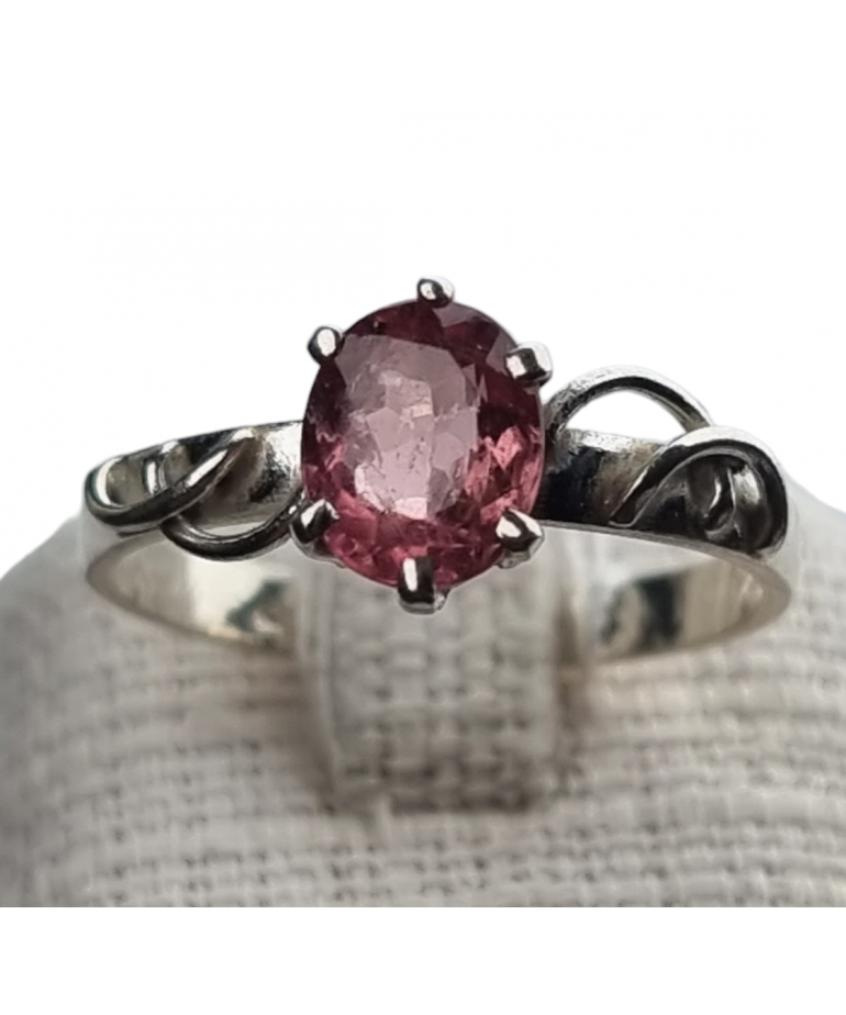 Bague Tourmaline rose argent 925 Taille 57
