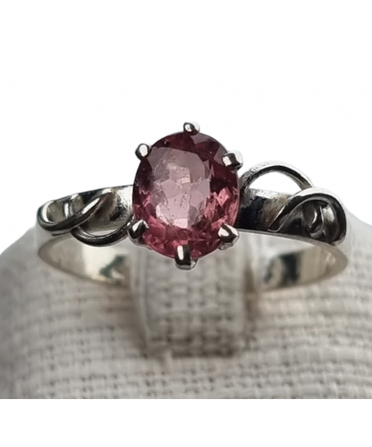 Bague Tourmaline rose argent 925 Taille 57