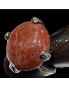Bague Jaspe rouge Acier inox Taille 52