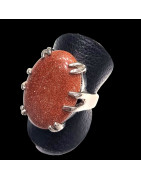 Bague Pierre de soleil Acier inox Taille 54