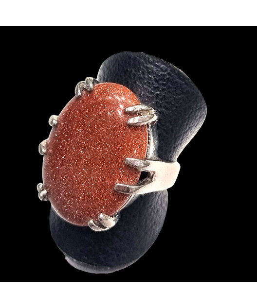Bague Pierre de soleil Acier inox Taille 54