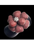Bague Bakélite & Zirconium Fleur  Métal rhodié