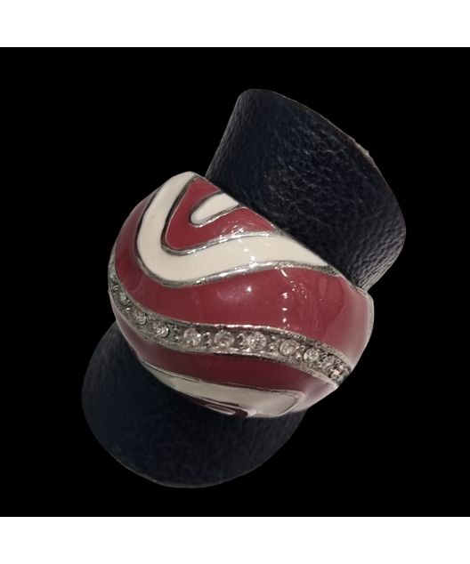 Bague Email & Swarovski Métal rhodié Taille 60