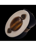 Bague Œil de tigre Bakélite Bronze Taille 59+