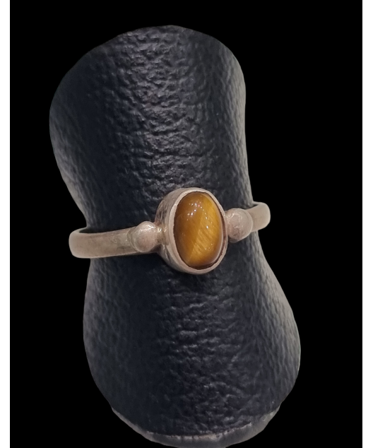 Bague Œil de tigre Argent 925 Taille 53
