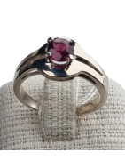 Bague Tourmaline rose argent 925 Taille 51