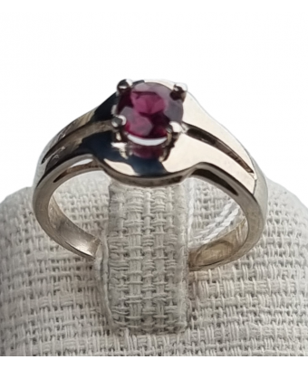 Bague Tourmaline rose argent 925 Taille 51