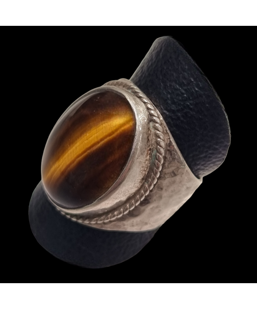 Bague Œil de tigre Argent 925 Taille 58