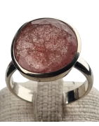 Bague Rubis rose argent 925 Taille 59