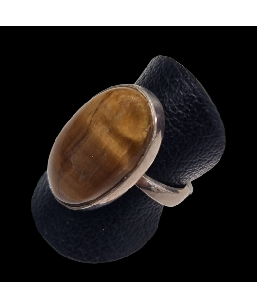 Bague Œil de tigre Argent 925 Taille 57
