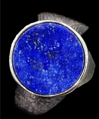 Bague Lapis-lazuli Acier...