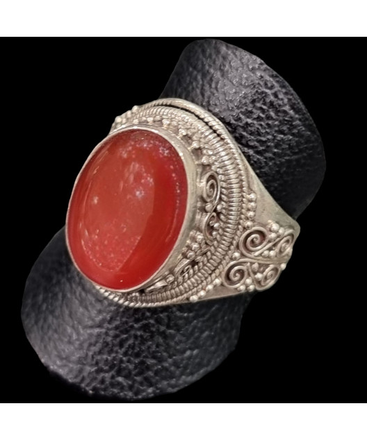 Bague Cornaline Argent 925 Taille 64