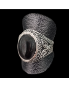 Bague Obsidienne noire Argent 925 Taille 62