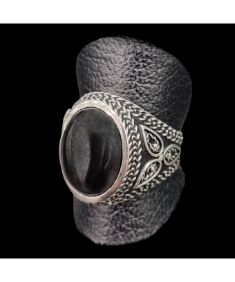 Bague Obsidienne noire Argent 925 Taille 62