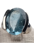 Bague Topaze bleue argent 925 Taille 55