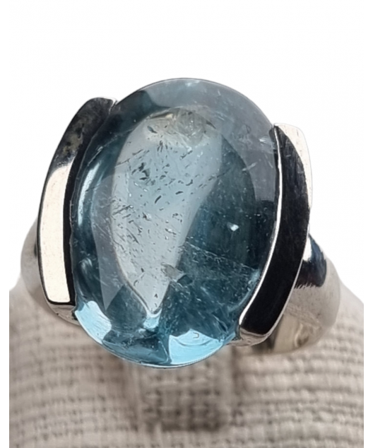 Bague Topaze bleue argent 925 Taille 55