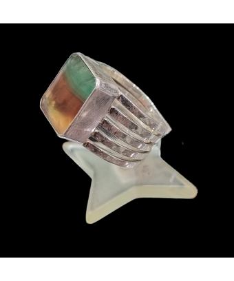 Bague Fluorite Rainbow Argent 925 Taille 55