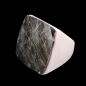 Bague Nacre Bakélite Acier Taille 53